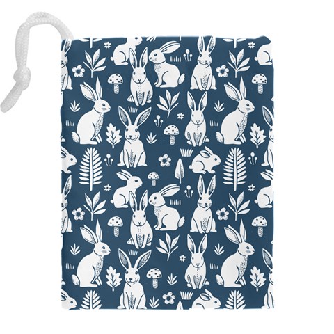 Easter bunny pattern Drawstring Pouch (5XL) from ArtsNow.com Back