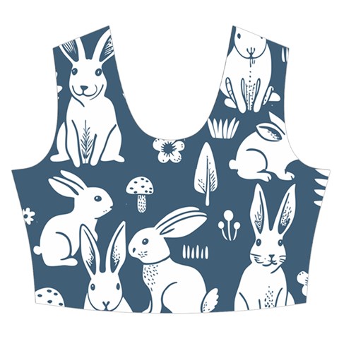 Easter bunny pattern Women s Crop Top Pleated Skater Rave Skirt from ArtsNow.com Front