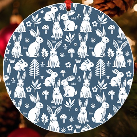Easter bunny pattern UV Print Acrylic Ornament Round from ArtsNow.com Front