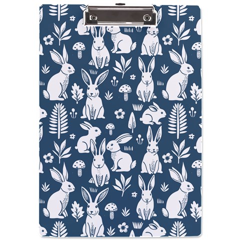 Easter bunny pattern A4 Acrylic Clipboard from ArtsNow.com Front