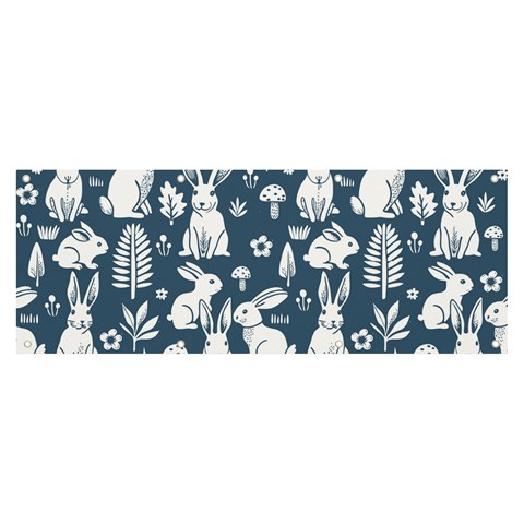 Easter bunny pattern Banner and Sign 8  x 3  from ArtsNow.com Front
