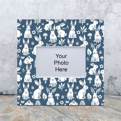 Easter bunny pattern White Box Photo Frame 4  x 6  from ArtsNow.com Front