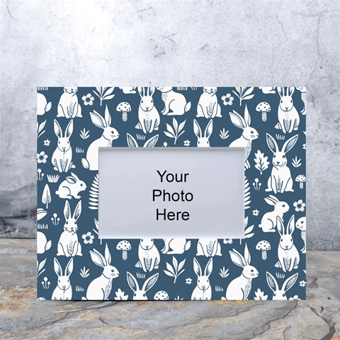 Easter bunny pattern White Tabletop Photo Frame 4 x6  from ArtsNow.com Front