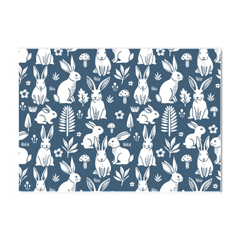 Easter bunny pattern Crystal Sticker (A4) from ArtsNow.com Front
