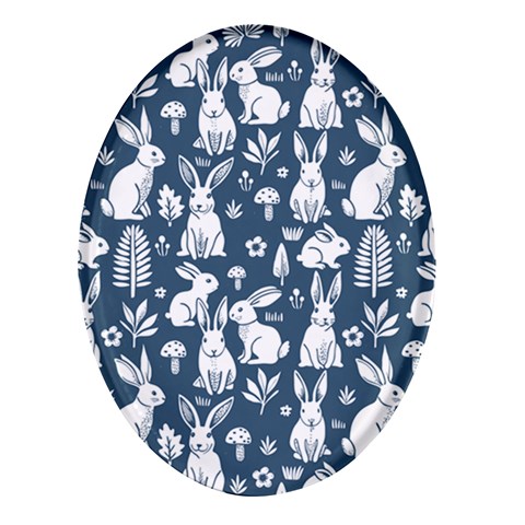 Easter bunny pattern Oval Glass Fridge Magnet (4 pack) from ArtsNow.com Front