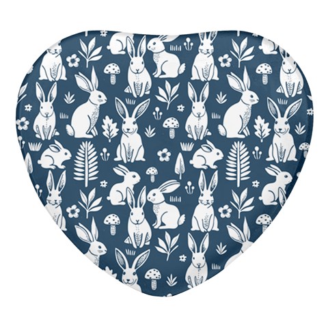 Easter bunny pattern Heart Glass Fridge Magnet (4 pack) from ArtsNow.com Front