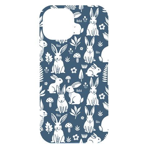 Easter bunny pattern iPhone 15 Black UV Print PC Hardshell Case from ArtsNow.com Front