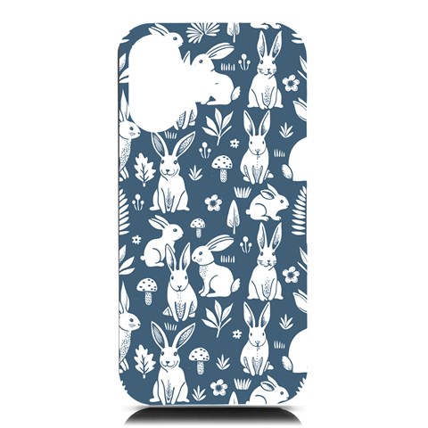 Easter bunny pattern iPhone 16 Black UV Print PC Hardshell Case from ArtsNow.com Front