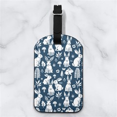 Easter bunny pattern Nappa Leather Luggage Tag Rectangle from ArtsNow.com Front