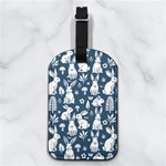 Easter bunny pattern Nappa Leather Luggage Tag Rectangle