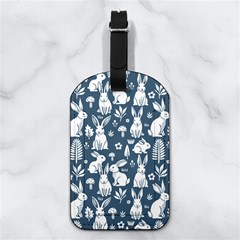 Easter bunny pattern Nappa Leather Luggage Tag Rectangle from ArtsNow.com Back