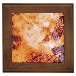Burnt paper texture print design Framed Tile