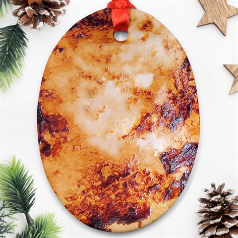 Burnt paper texture print design Ornament (Oval) from ArtsNow.com Front