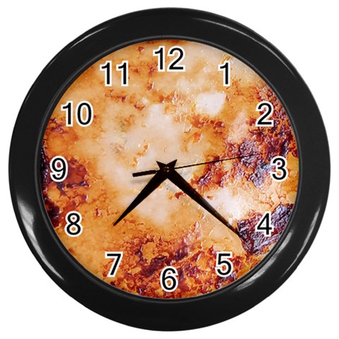 Burnt paper texture print design Wall Clock (Black) from ArtsNow.com Front