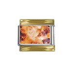 Burnt paper texture print design Gold Trim Italian Charm (9mm)