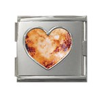 Burnt paper texture print design Mega Link Heart Italian Charm (18mm)