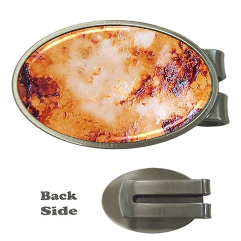 Burnt paper texture print design Money Clips (Oval)  from ArtsNow.com Front