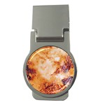 Burnt paper texture print design Money Clips (Round) 