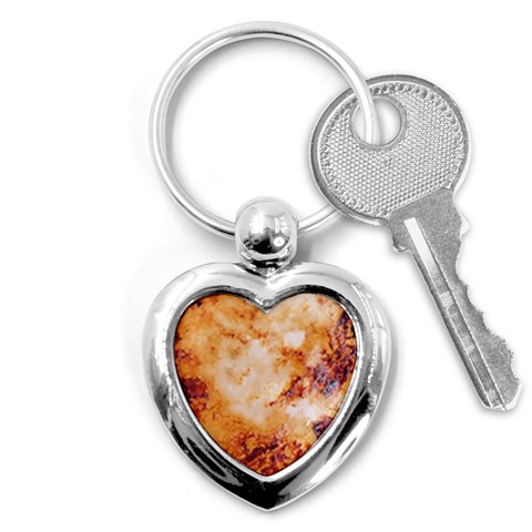 Burnt paper texture print design Key Chain (Heart) from ArtsNow.com Front