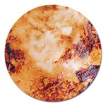 Burnt paper texture print design Magnet 5  (Round)