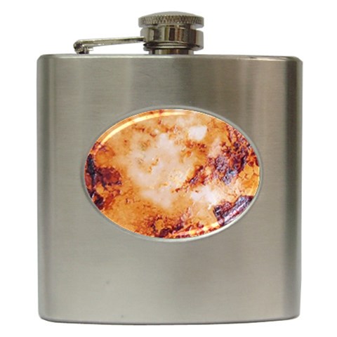 Burnt paper texture print design Hip Flask (6 oz) from ArtsNow.com Front