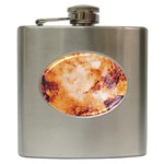 Burnt paper texture print design Hip Flask (6 oz)