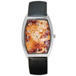 Burnt paper texture print design Barrel Style Metal Watch