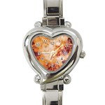 Burnt paper texture print design Heart Italian Charm Watch
