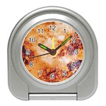 Burnt paper texture print design Travel Alarm Clock