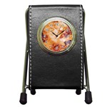 Burnt paper texture print design Pen Holder Desk Clock