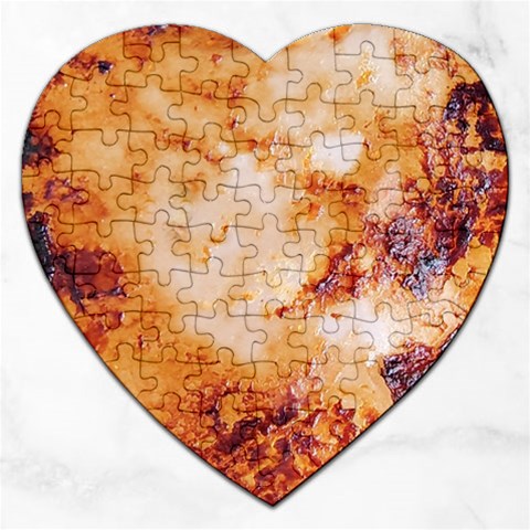 Burnt paper texture print design Jigsaw Puzzle (Heart) from ArtsNow.com Front