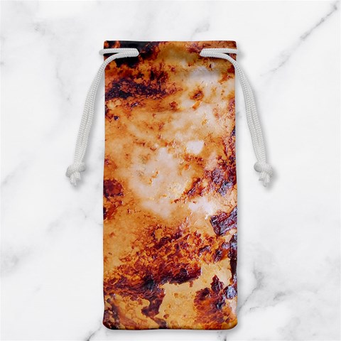 Burnt paper texture print design Jewelry Bag from ArtsNow.com Front