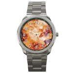 Burnt paper texture print design Sport Metal Watch