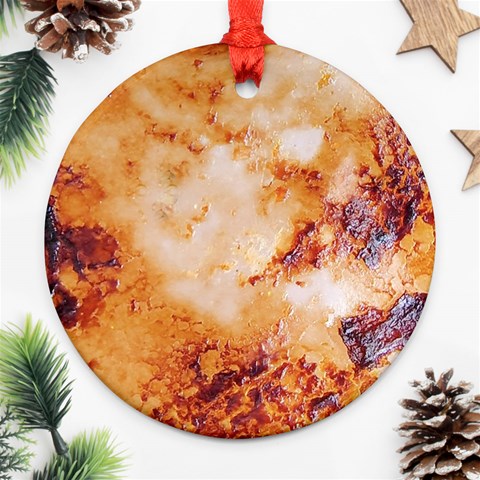 Burnt paper texture print design Round Ornament (Two Sides) from ArtsNow.com Front