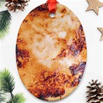 Burnt paper texture print design Oval Ornament (Two Sides)