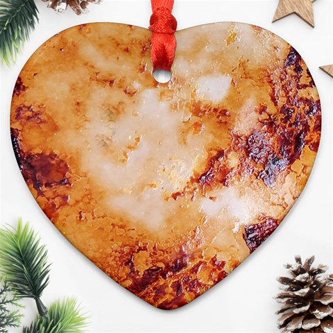 Burnt paper texture print design Heart Ornament (Two Sides) from ArtsNow.com Front