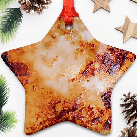 Burnt paper texture print design Star Ornament (Two Sides) from ArtsNow.com Front