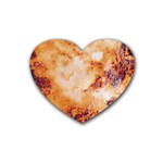 Burnt paper texture print design Rubber Coaster (Heart)