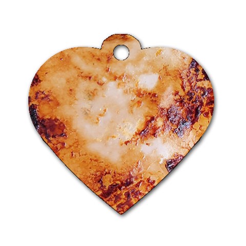 Burnt paper texture print design Dog Tag Heart (One Side) from ArtsNow.com Front