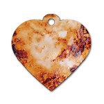 Burnt paper texture print design Dog Tag Heart (One Side)