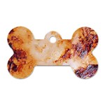 Burnt paper texture print design Dog Tag Bone (Two Sides)
