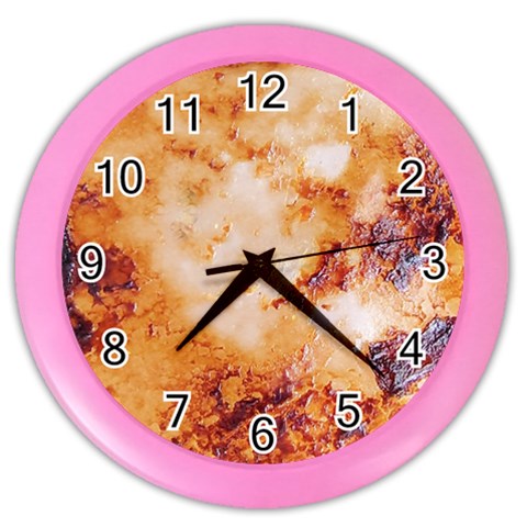 Burnt paper texture print design Color Wall Clock from ArtsNow.com Front