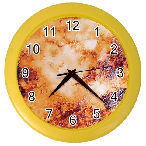 Burnt paper texture print design Color Wall Clock from ArtsNow.com Front