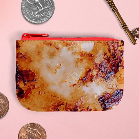 Burnt paper texture print design Mini Coin Purse from ArtsNow.com Front