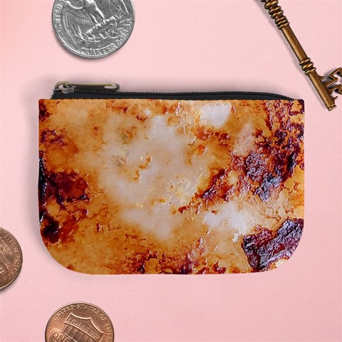 Burnt paper texture print design Mini Coin Purse from ArtsNow.com Front