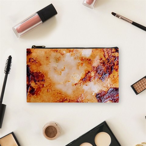 Burnt paper texture print design Cosmetic Bag (Small) from ArtsNow.com Front