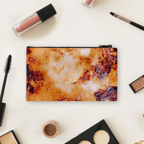 Burnt paper texture print design Cosmetic Bag (Small) from ArtsNow.com Back