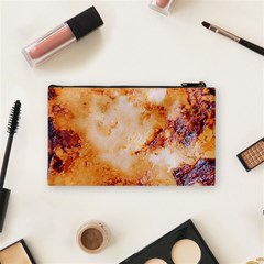 Burnt paper texture print design Cosmetic Bag (Small) from ArtsNow.com Back