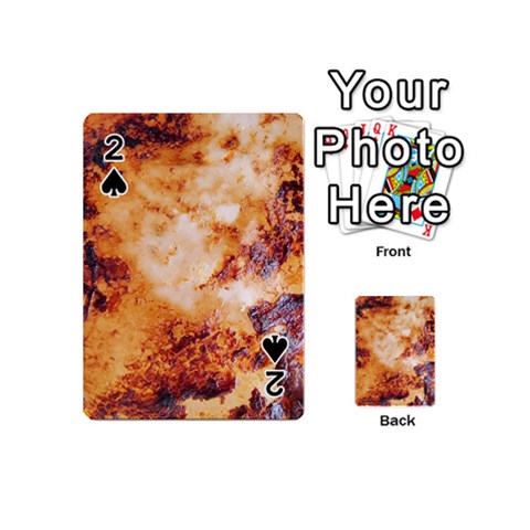 Burnt paper texture print design Playing Cards 54 Designs (Mini) from ArtsNow.com Front - Spade2