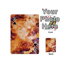 Burnt paper texture print design Playing Cards 54 Designs (Mini) from ArtsNow.com Front - Spade3